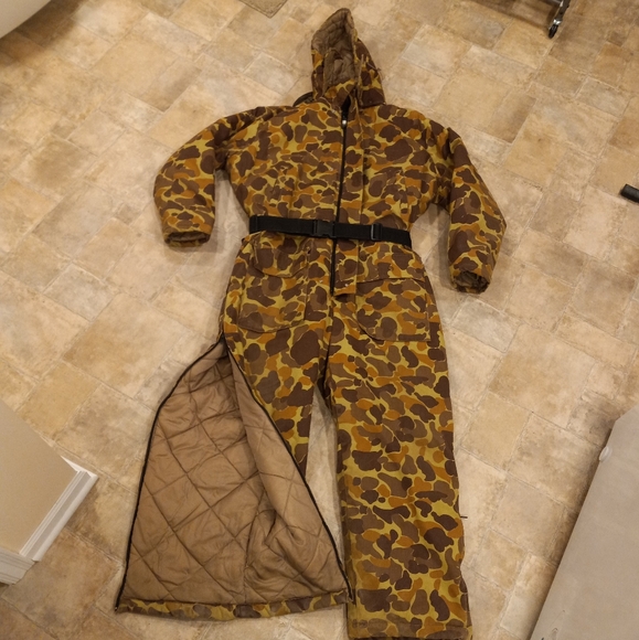 VTG Mount'n Prairie duck camo coverall snow suit with detachable hood size large - Picture 4 of 15
